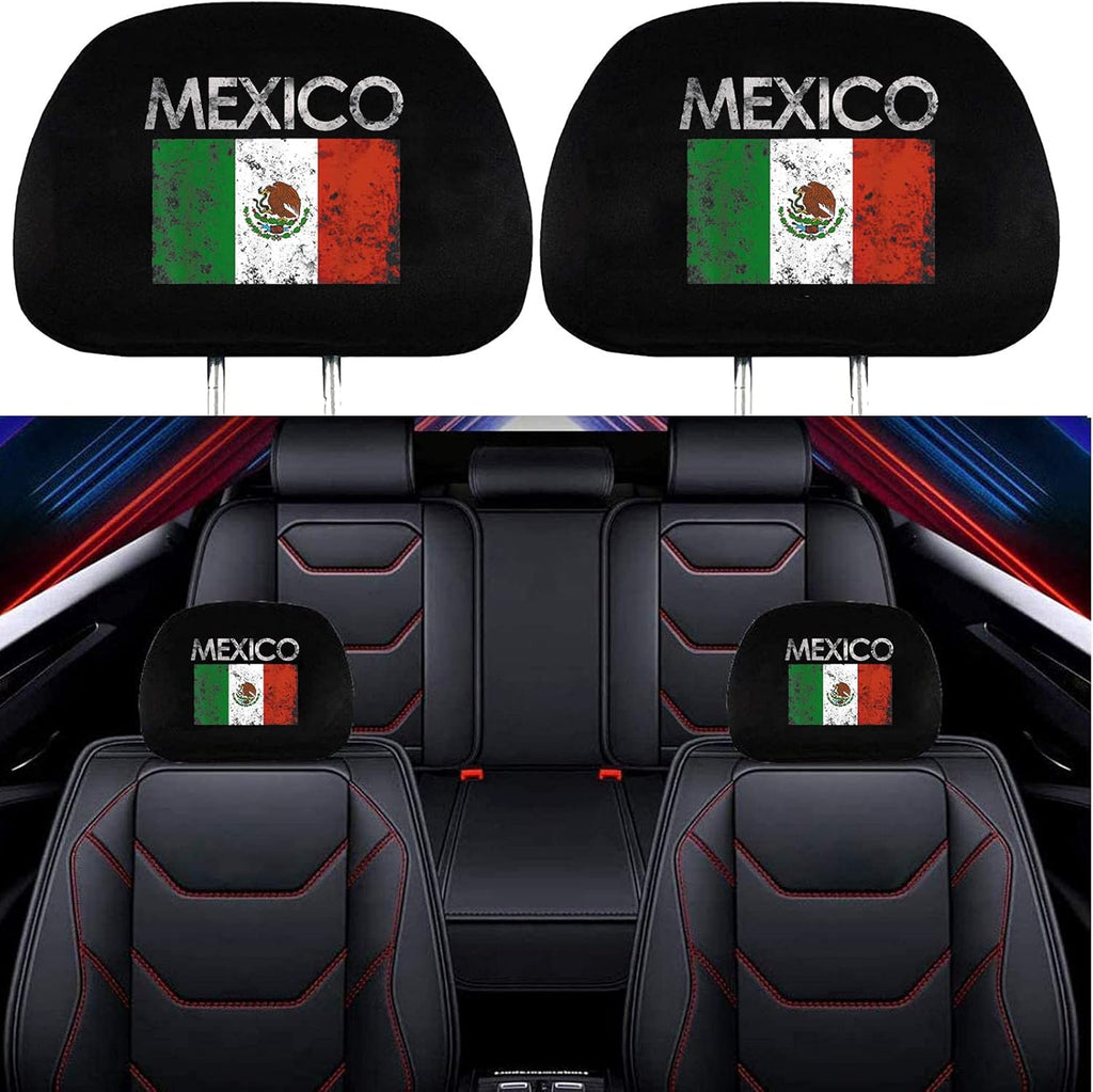 2 Pack Black Fabric Headrest Covers O77156