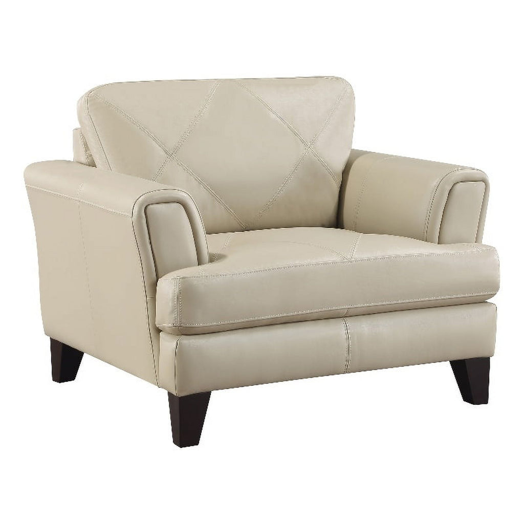 19" Plywood and Leather Chair in Cream N298136