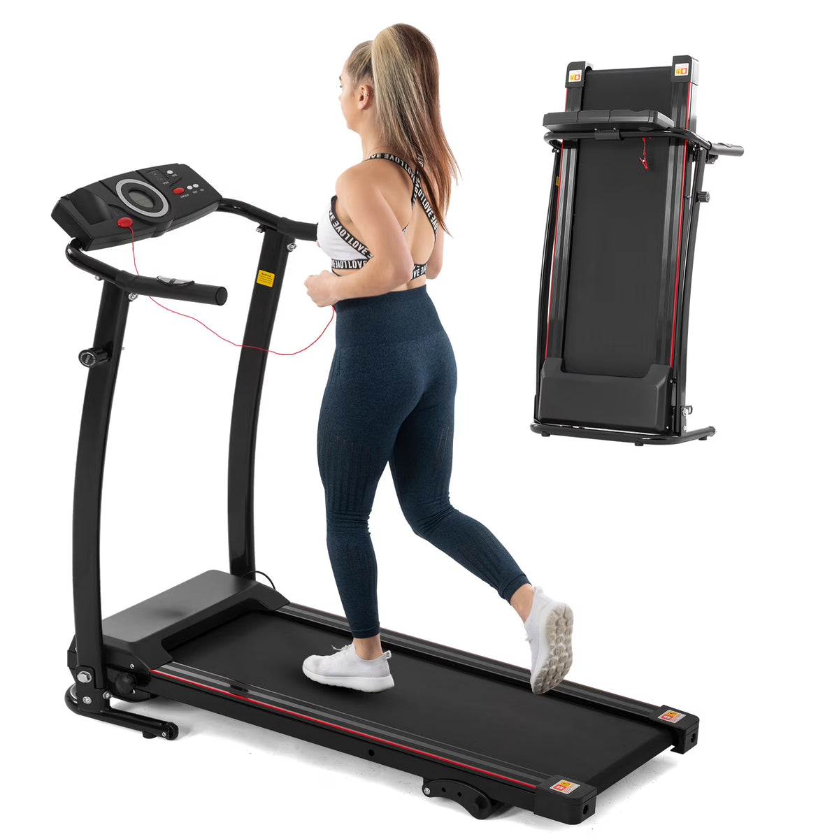 Folding Treadmill with Incline, 2.5HP Electric Motorized Treadmill, 220 LBS Capacity Q490942