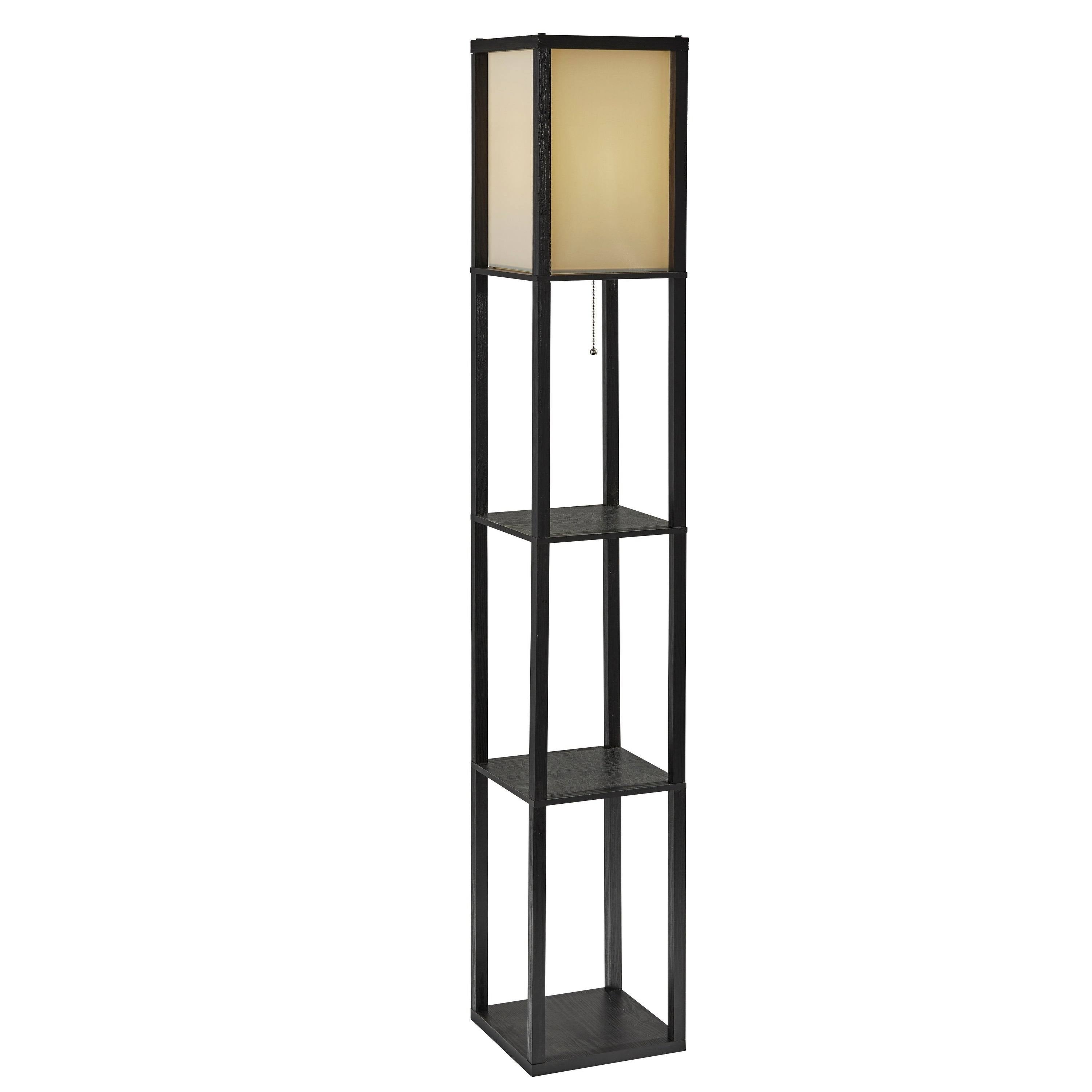 Black Wood Shelf Lamp X1328