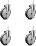 Swivel Square Stem Caster Set 4 with Gray Thermoplastic Rubber Wheel H773