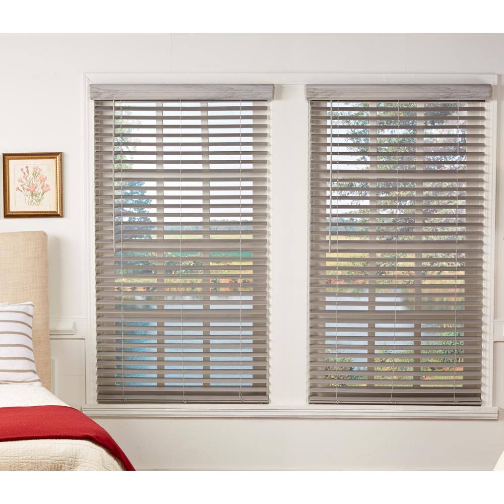 Room Darkening Cordless Faux Wood Blind 68 in. W x 48 in. L U116
