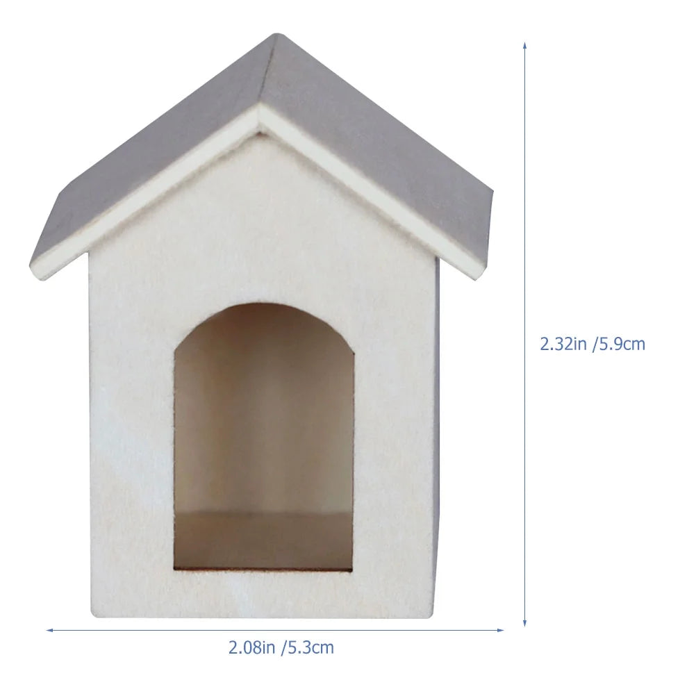 Miniature House Model Wood Ornament U7206