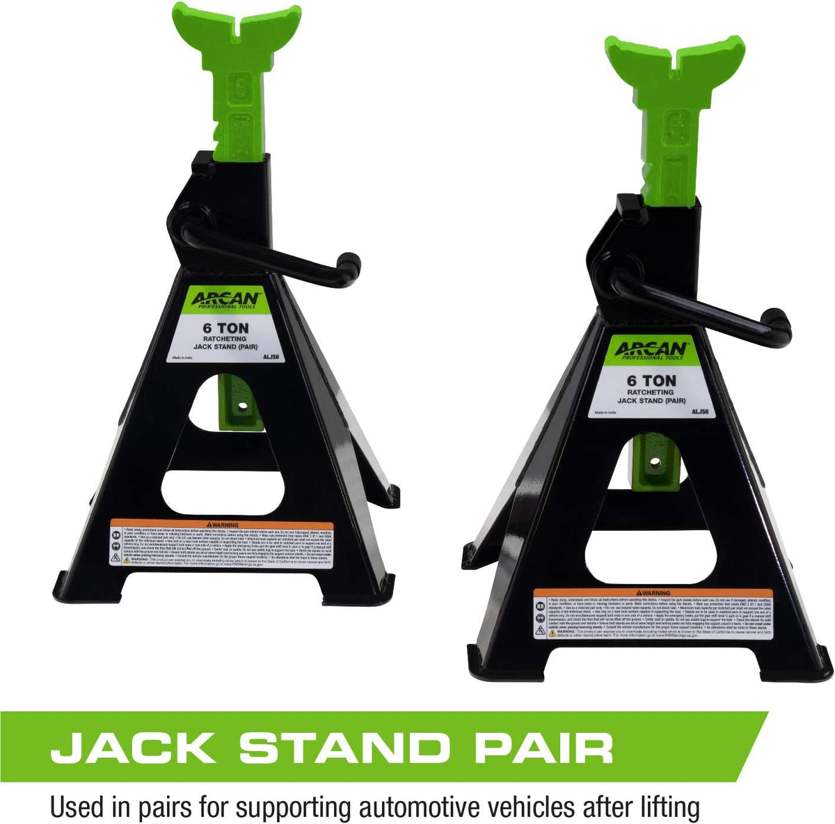 6-Ton Steel Jack Stands Pack of 2 O548395