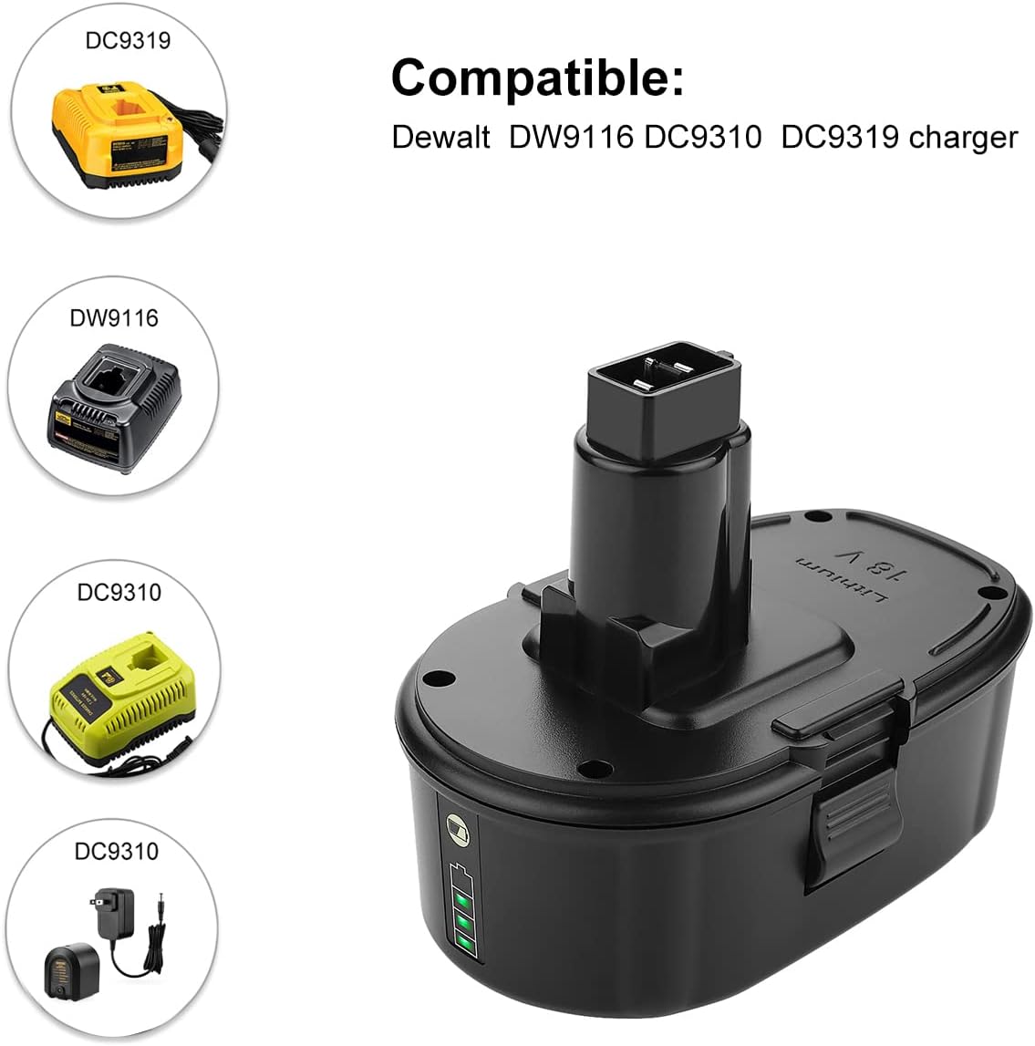 2 Pack 6.0Ah Lithium Battery for 18V Battery P6943