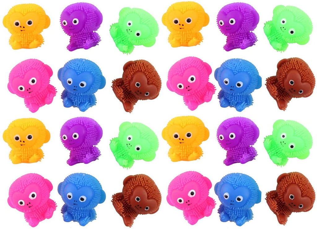 24 Mini Puffer Monkeys Novelty Toy Bulk 2 Dozen I93479