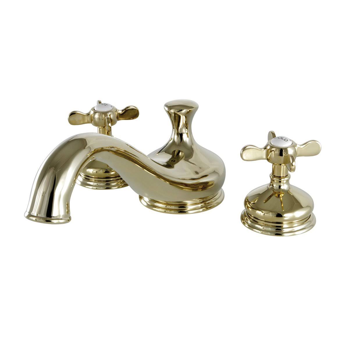 Satin Nickel Roman Tub Filler with Cross Handle X452