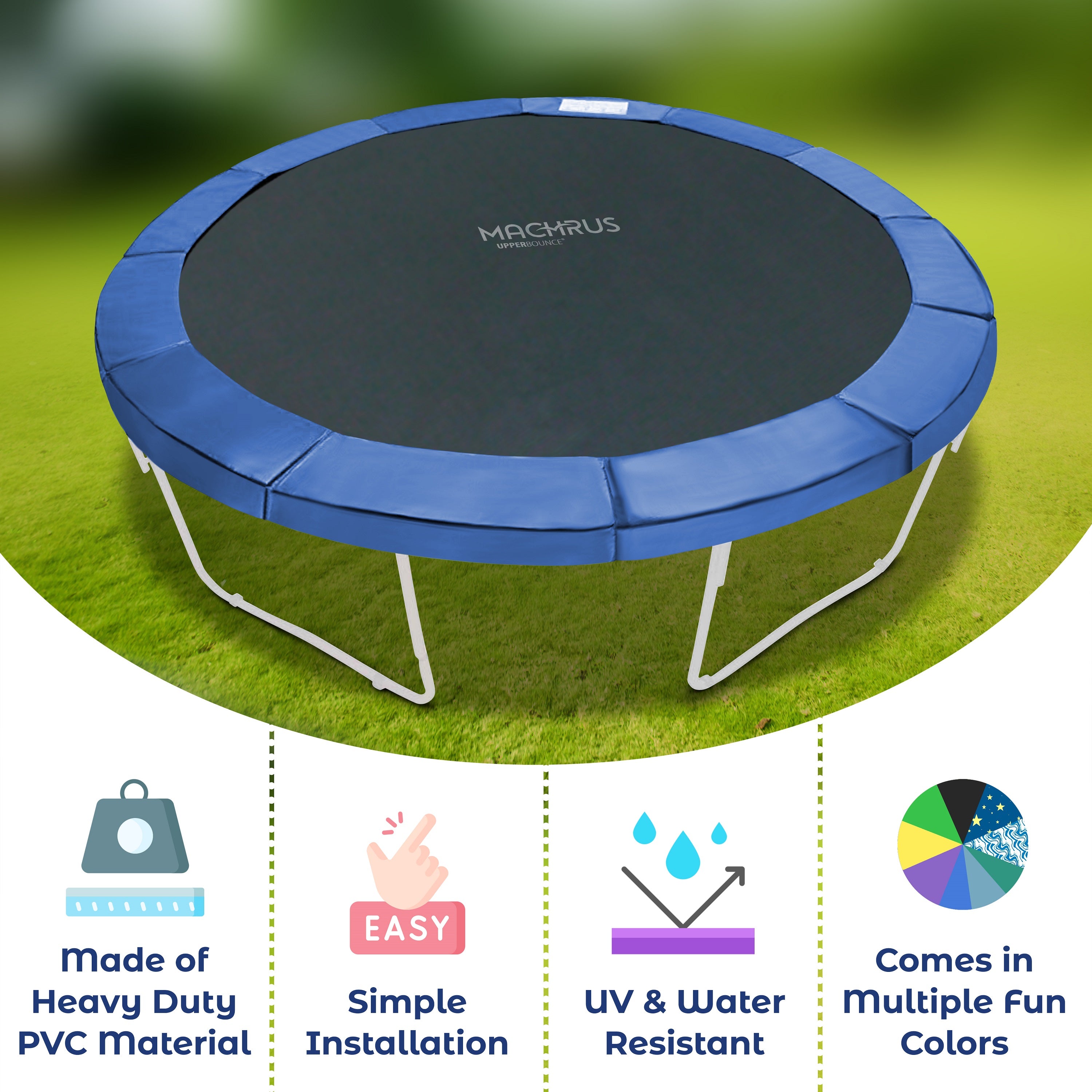 Blue 3/4" Foam Trampoline Replacement Safety Pad for 10 FT. Round Frames T5268