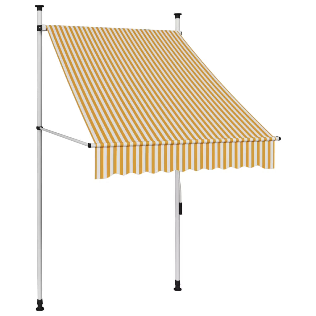 Manual Retractable Awning 39.4" Orange and White Stripes R256