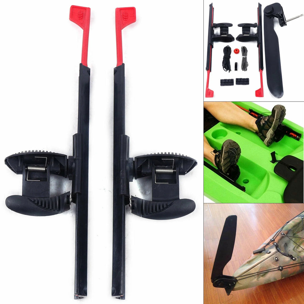 2Pcs Adjustable Kayak Foot Braces Pedals with Rudder Foot Control System Z417