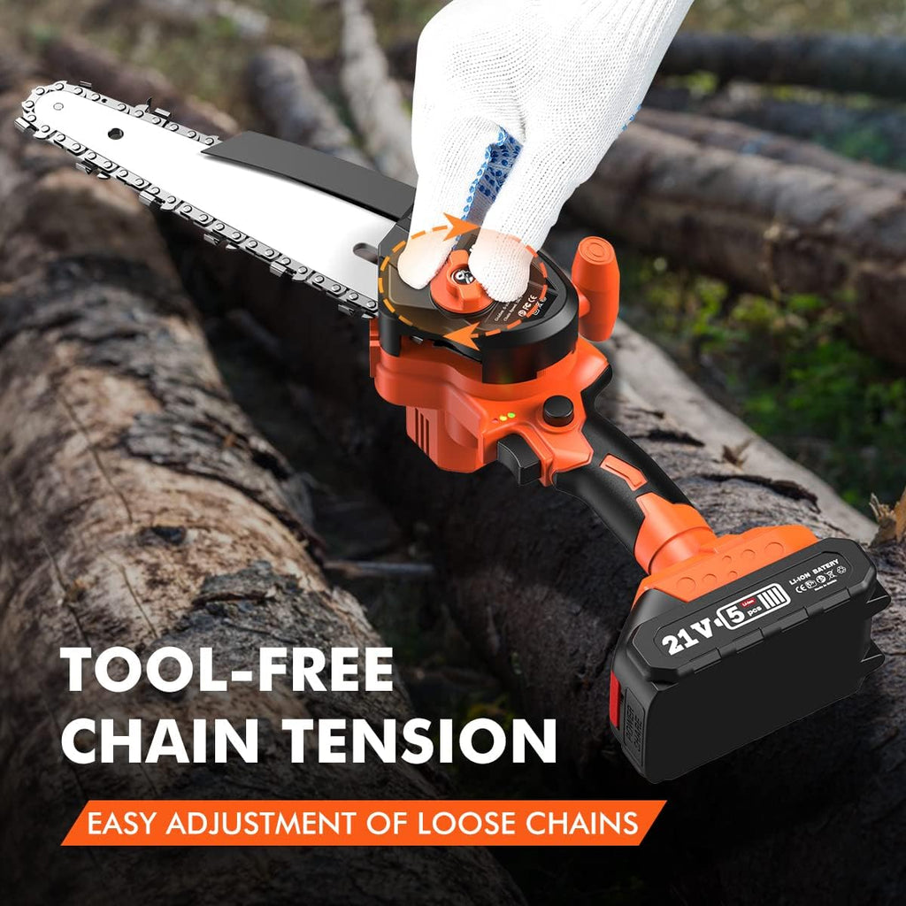 6" Mini Cordless Electric Chainsaw with Battery Indicator, Pack of 2 B5231
