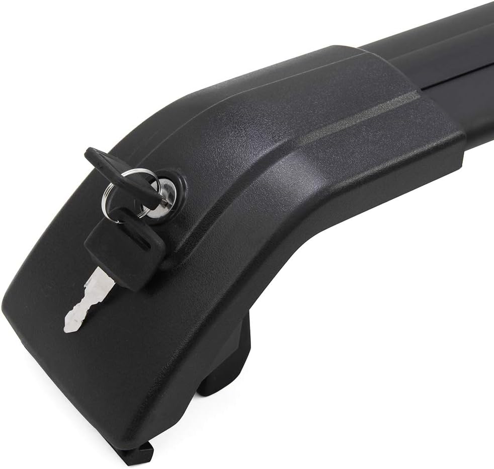 Roof Rack Side Rails Black Cross Bars Adjustable Lockable J806638