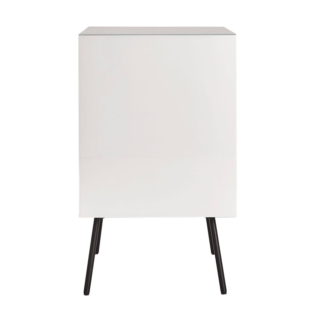 White Glass 2-Door Accent Cabinet H9093