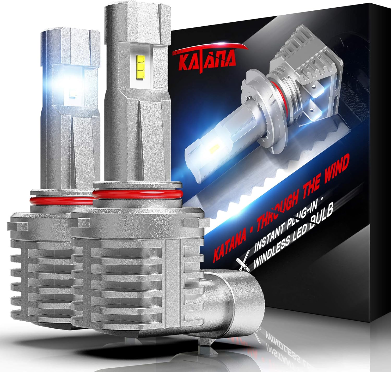 9005 9006 LED Headlights Bulbs Combo, 24000LM Wireless HB3 HB4 High Low Beam Conversion Kit, 6500K Xenon White, Pack of 2 S197