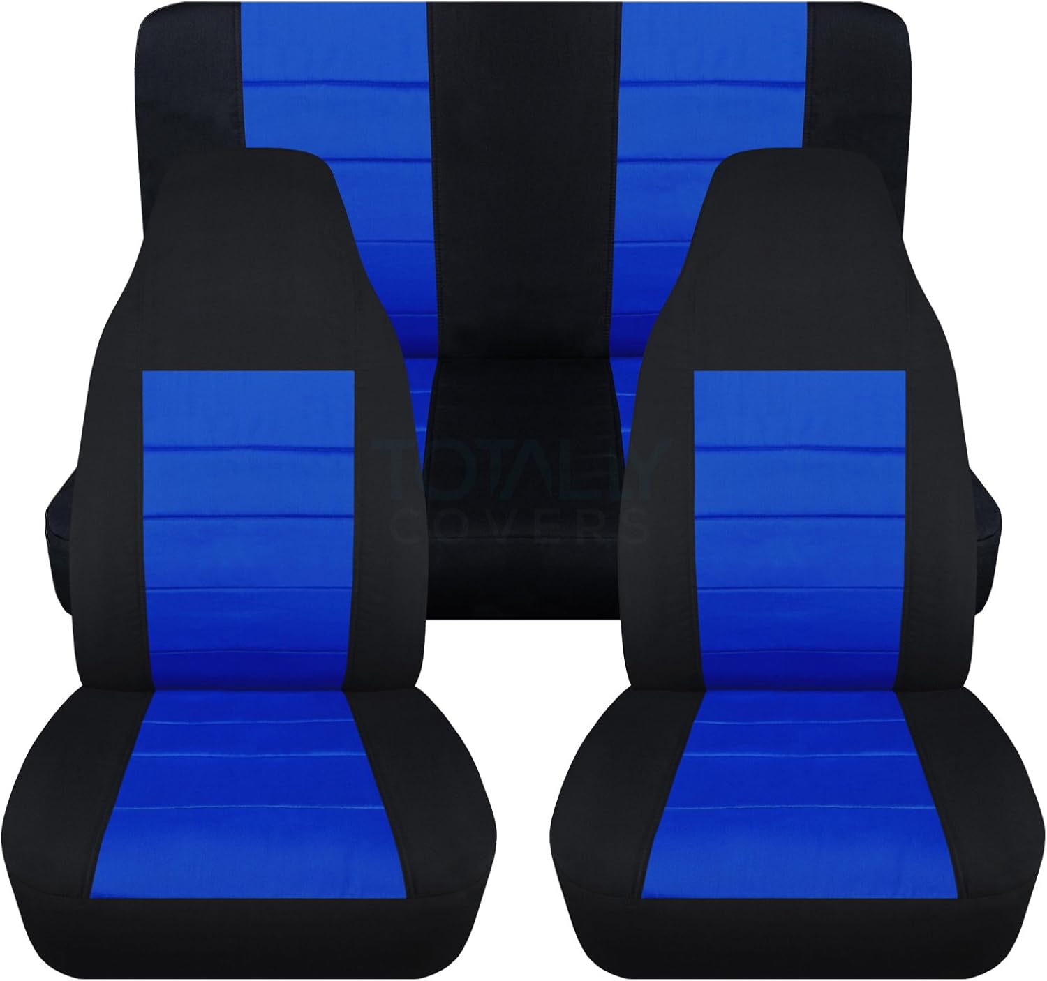 Black & Purple Full Set Front & Rear Seat Covers for 2-Door Jeep Wrangler TJ Q8442