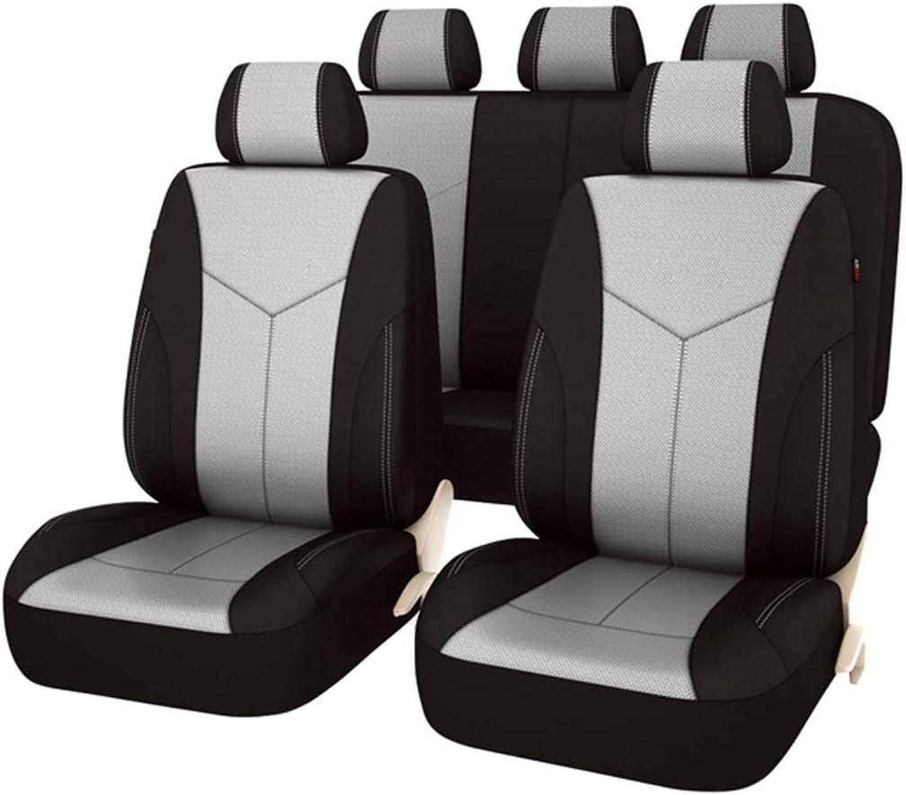 11PCS PU Leather Universal Seat Covers Set (Dark Gray) B552162