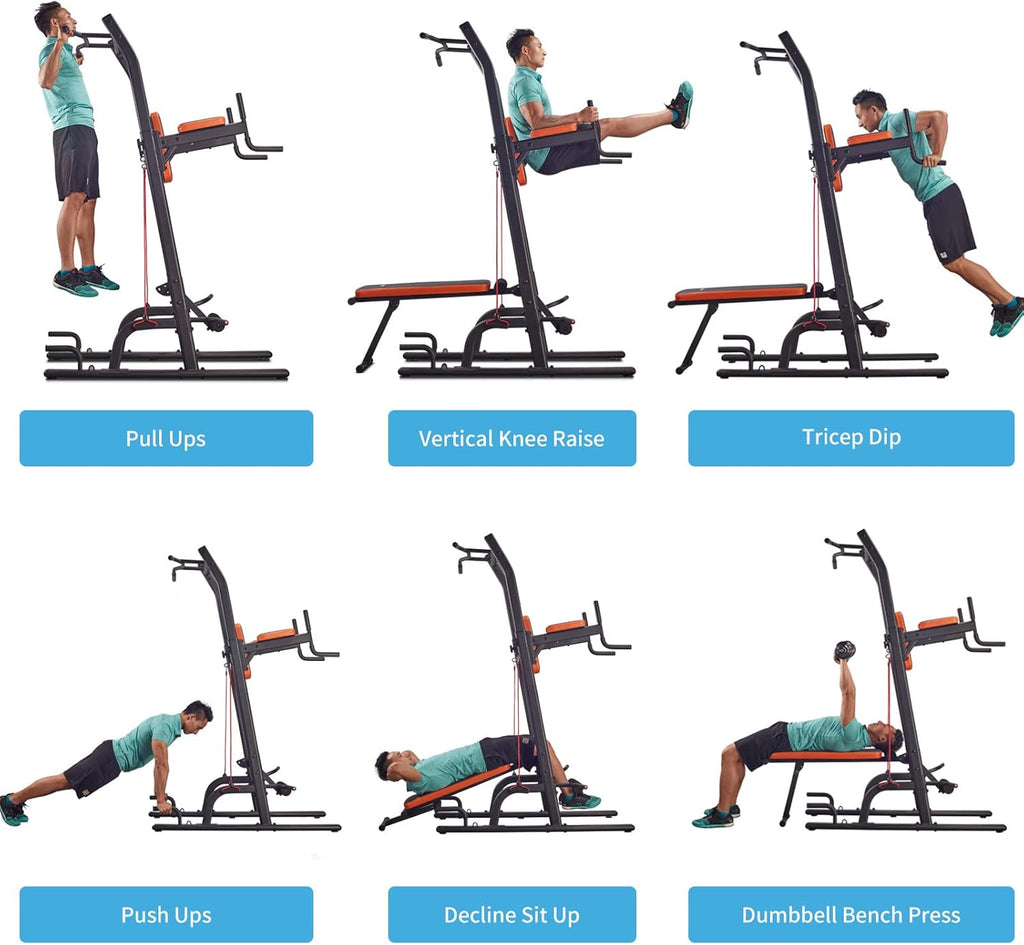 Power Tower with Bench Pull up Bar dip station O779
