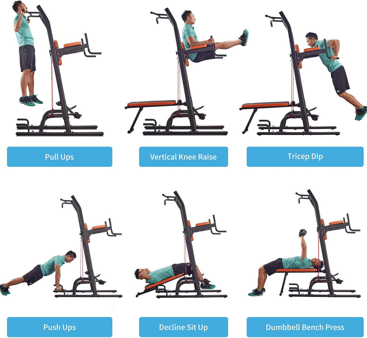 Power Tower with Bench Pull up Bar dip station O779