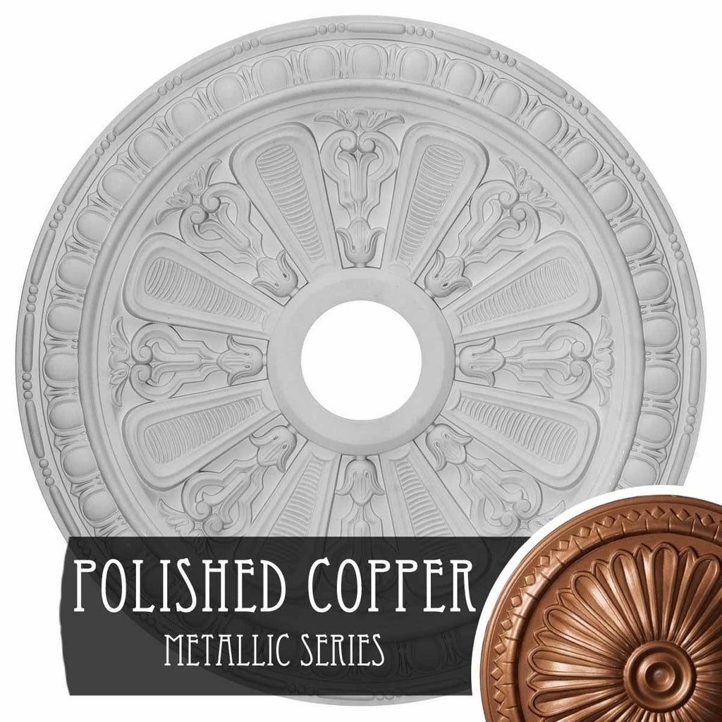 Hand-Painted Polished Copper Ceiling Medallion Y57977