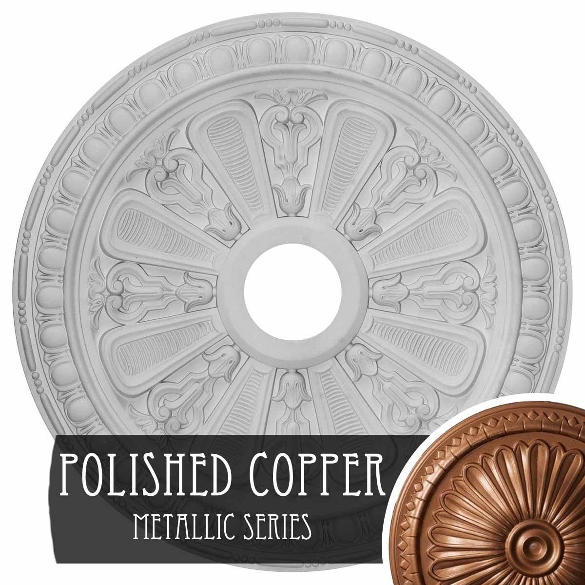 Hand-Painted Polished Copper Ceiling Medallion Y57977