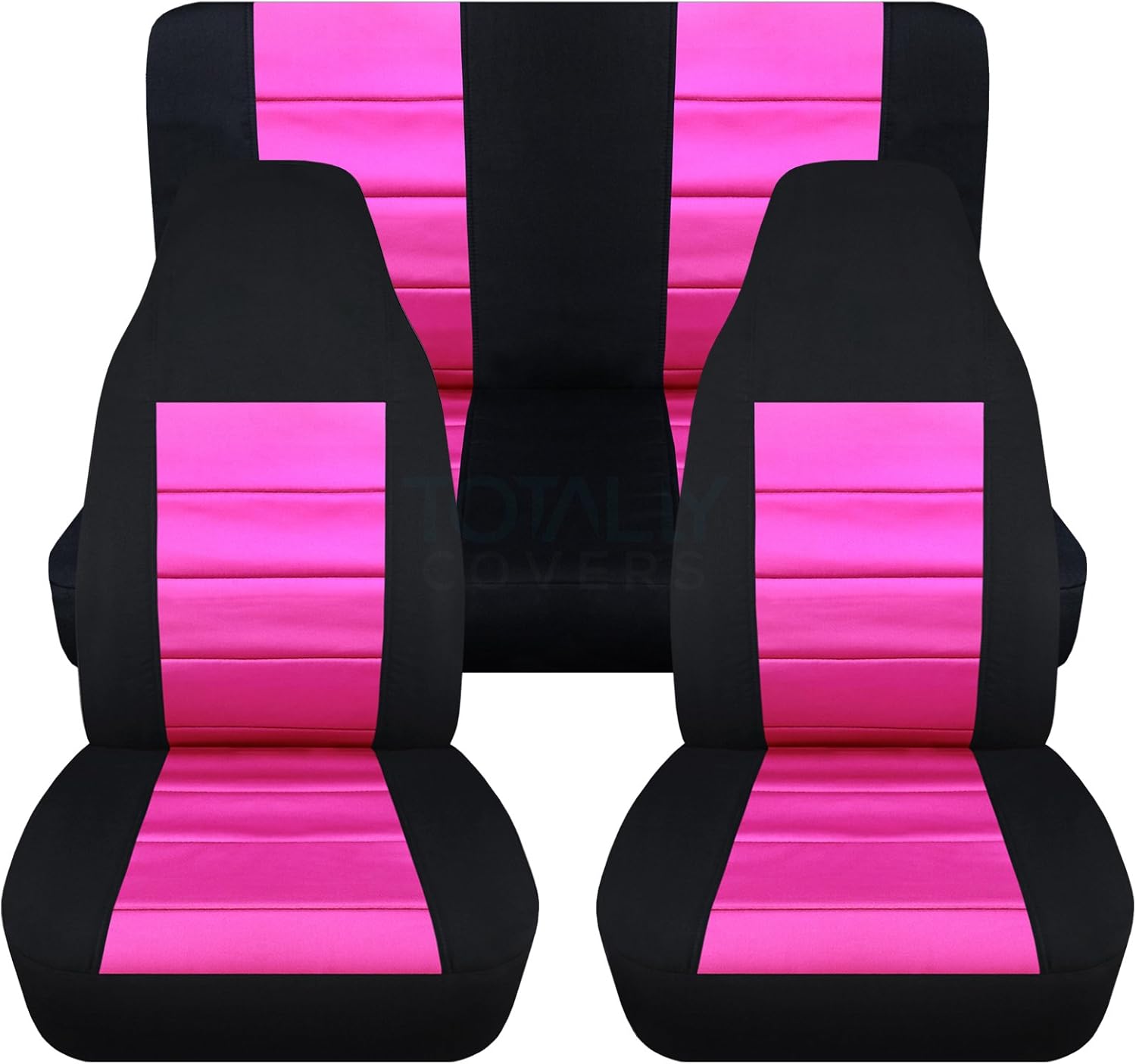 Black & Purple Full Set Front & Rear Seat Covers for 2-Door Jeep Wrangler TJ Q8442