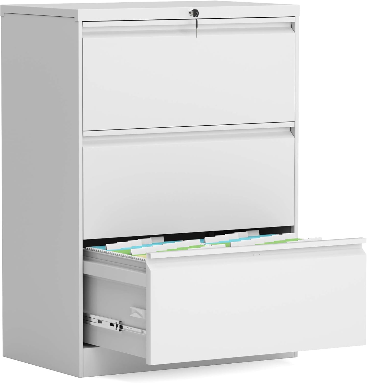 3 Drawer Metal Lateral File Cabinet with Lock W12493