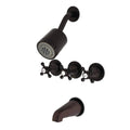 Three-Handle Tub & Shower Faucet Oil Rubbed Bronze X386