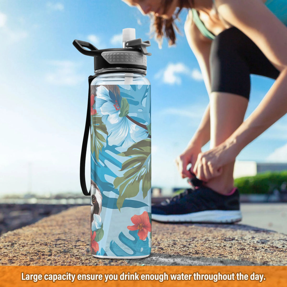 32oz Tritan Leakproof Water Bottle with Straw A6632
