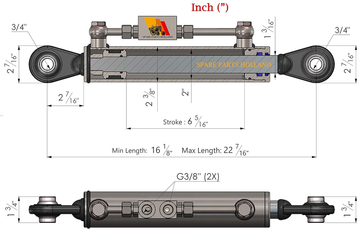 Hydraulic Top Link Cat. 1-1 with Locking Block M872694