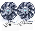 12V Slim Electric Cooling Radiator Fan with Fan Mounting Kit 9" 2-Pack I394436