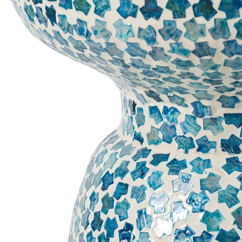 Blue Capiz Stool H52182