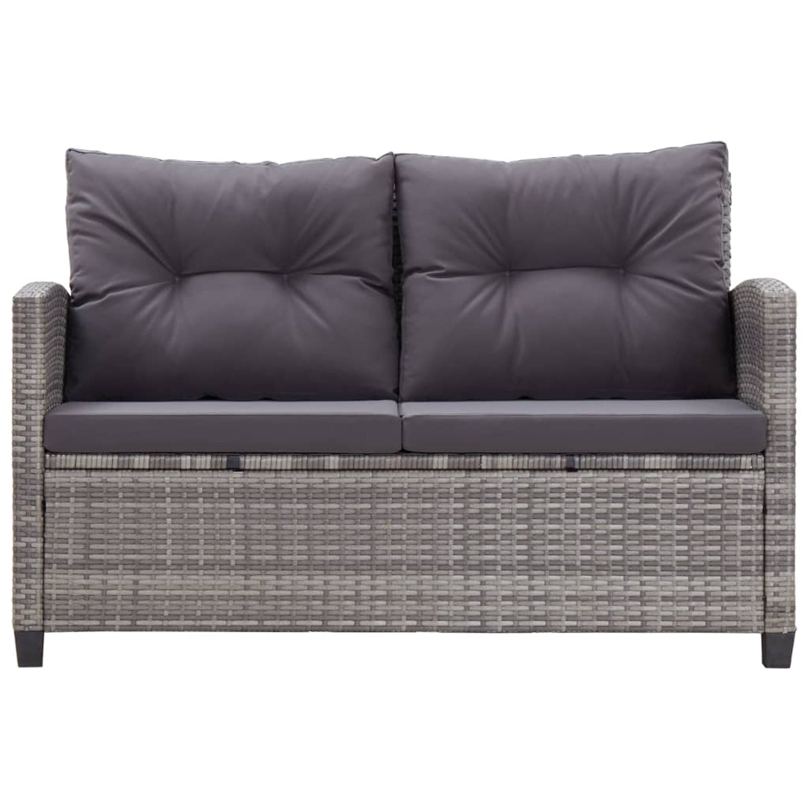 6 Piece Patio Sofa Set with Cushions Dark Gray Poly Rattan Steel Frame R4981
