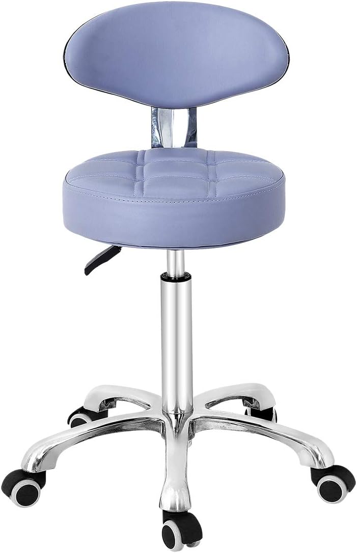 Purple Pneumatic Height Adjustable Rolling Swivel Stool O2733