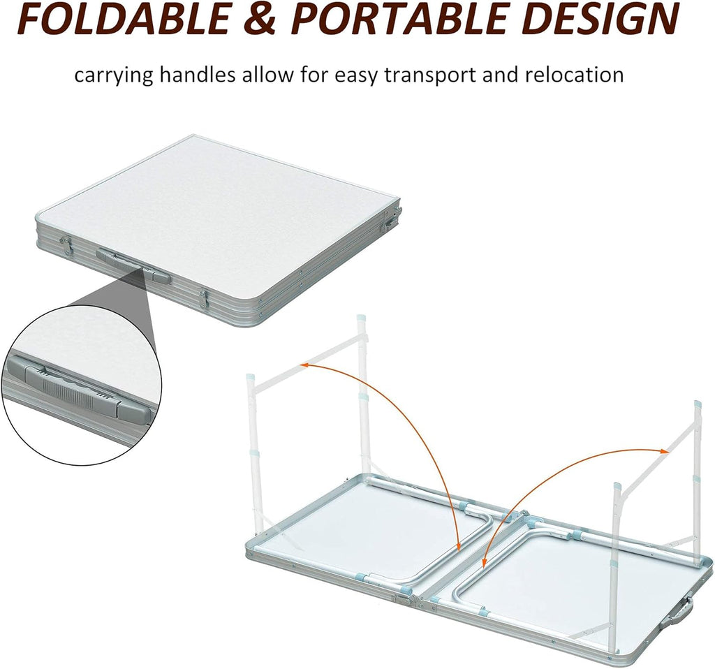 47 Aluminum Lightweight Portable Height Adjustable Camping Table with Carry Handle M204