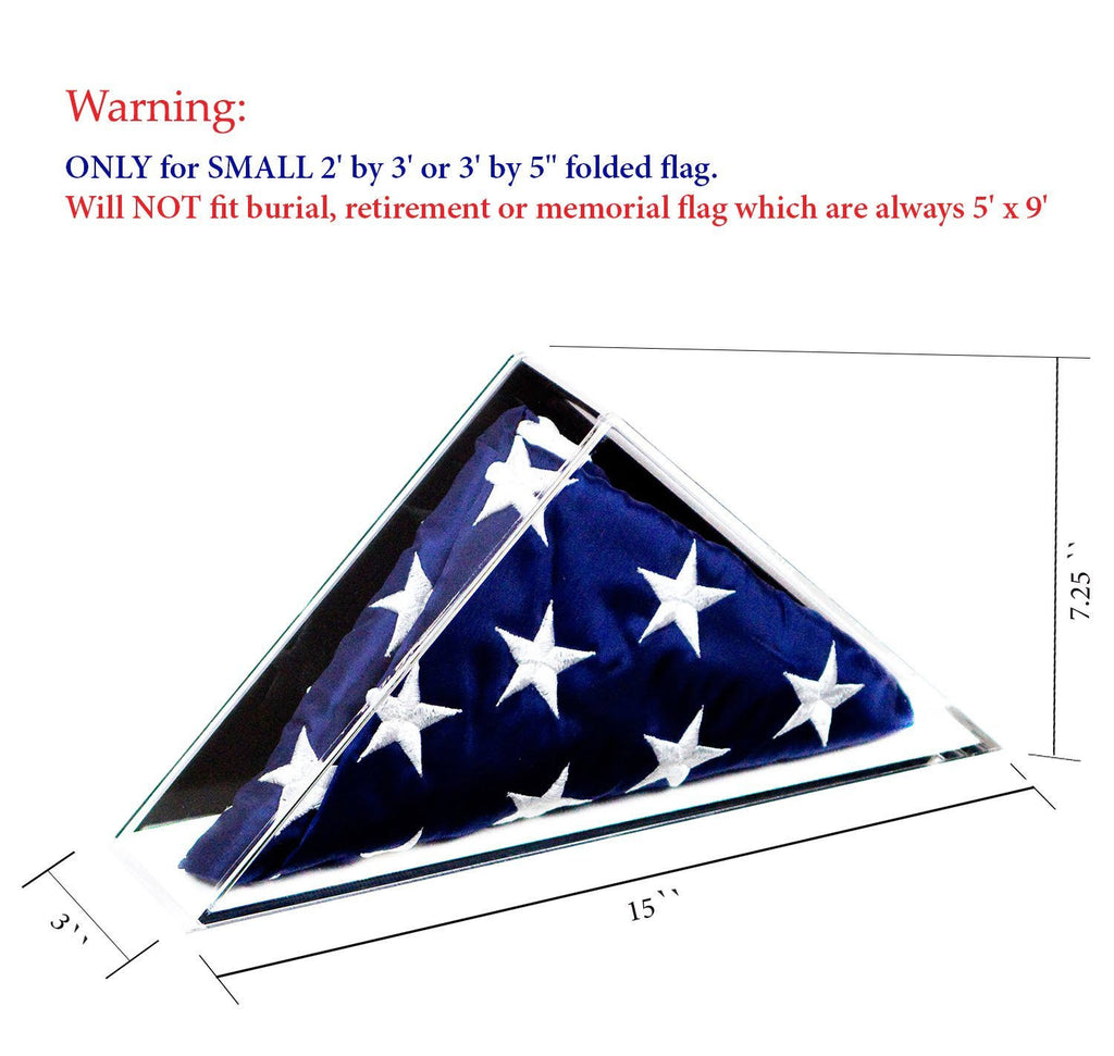 Clear Acrylic American Flag Display Case Wall Mount W330