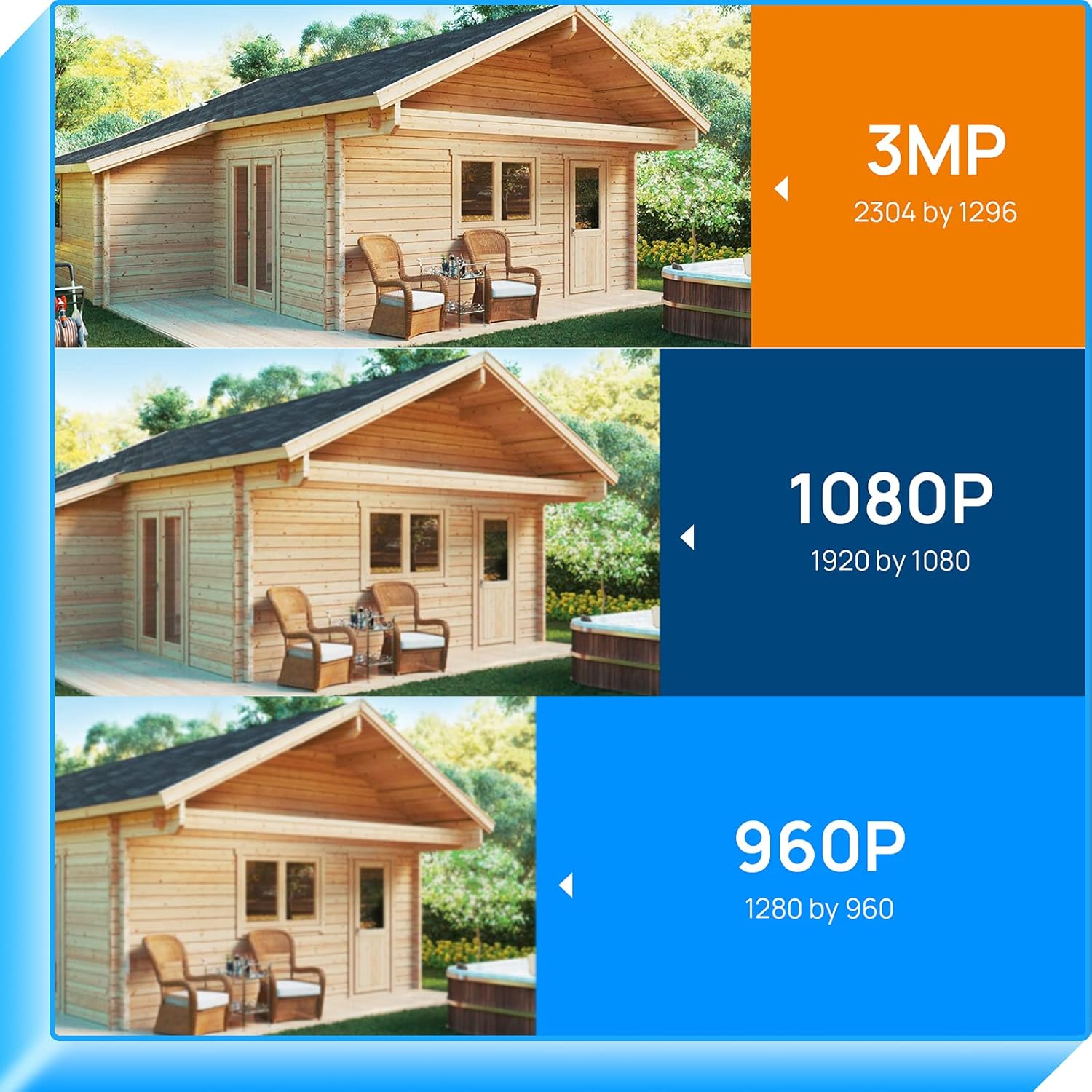 2K Wireless 8 CH NVR Kit 8Pcs 3MP WiFi Bullet Security Camera System with 3TB Hard Drive X211890