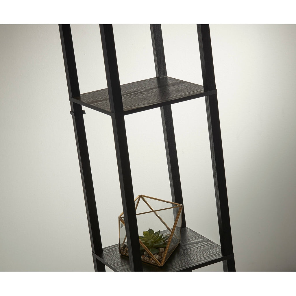 Black Wood Shelf Lamp X1328
