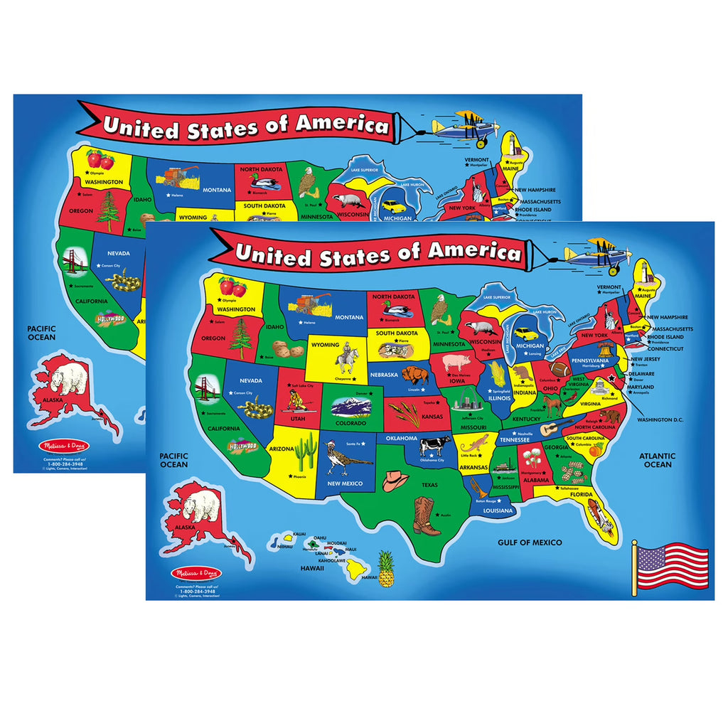 51 Pieces U.S.A. Map Floor Puzzle O2946