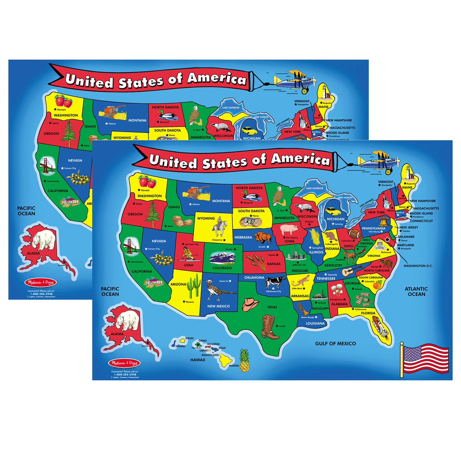 51 Pieces U.S.A. Map Floor Puzzle O2946