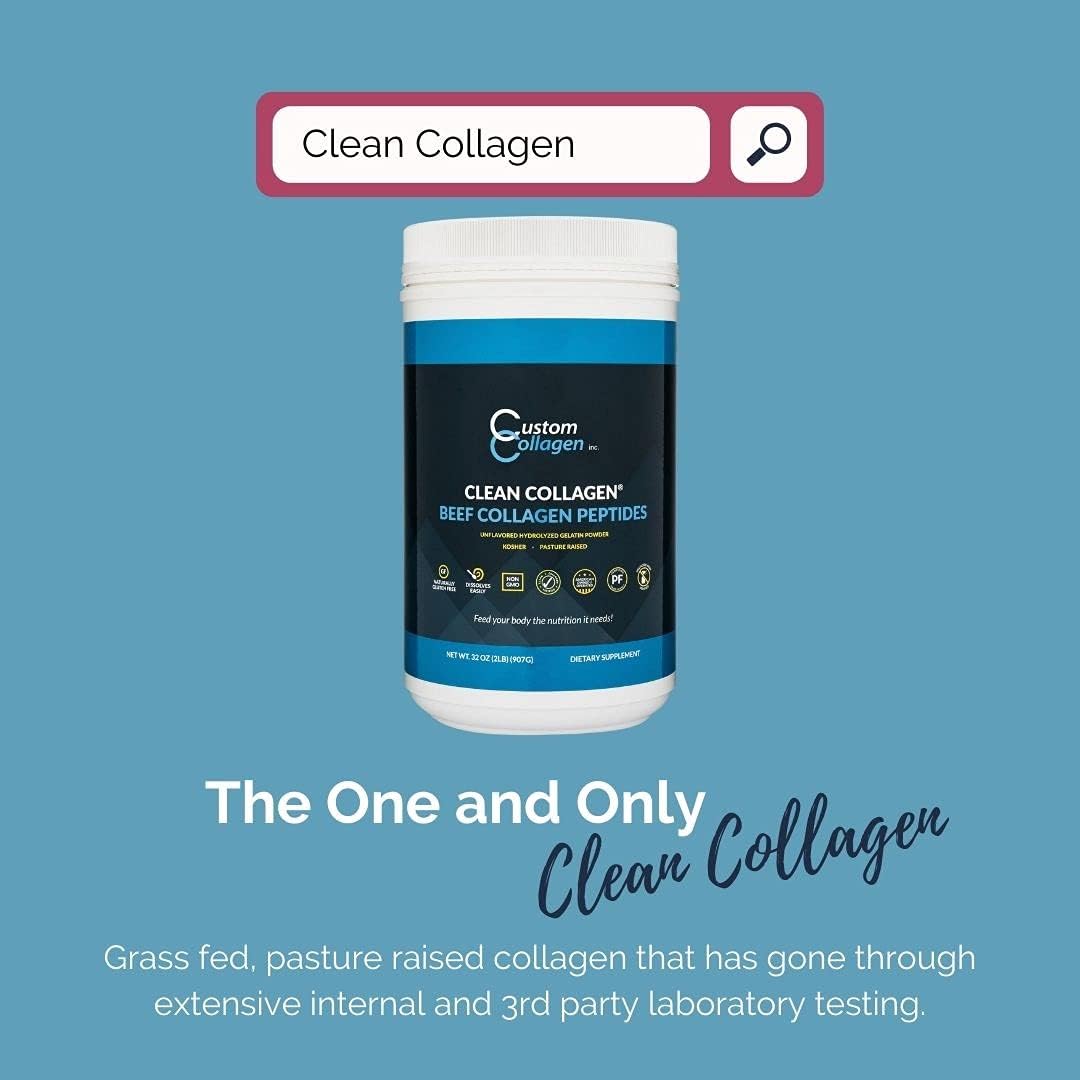 Collagen Peptides Powder 2lb (32oz) Jar, Unflavored, Grass Fed, Pack of 2 O49274