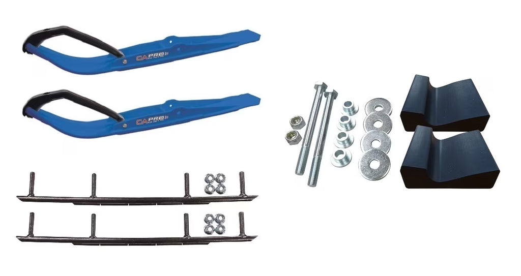 Blue Razor Snowmobile Skis with 10" Round Bars Complete Kit L9964