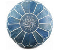 Blue 20 inches Embroidered Genuine Pouf M702