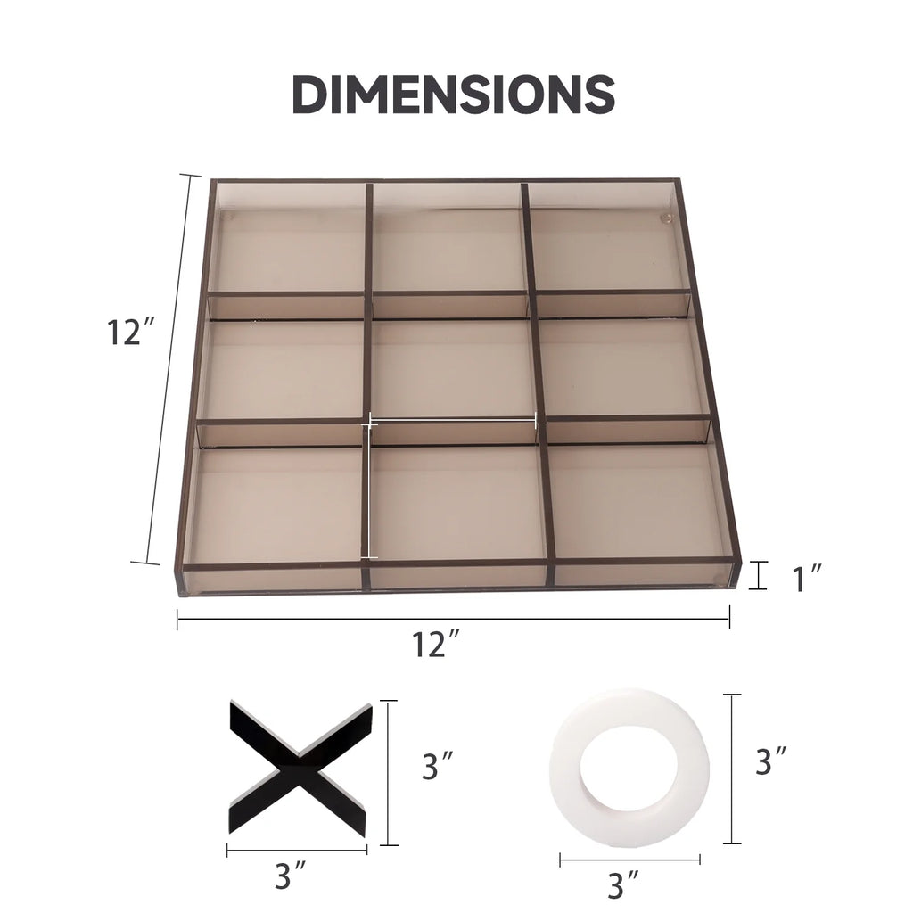 12" Giant Acrylic Tic-Tac-Toe Game Set K9214