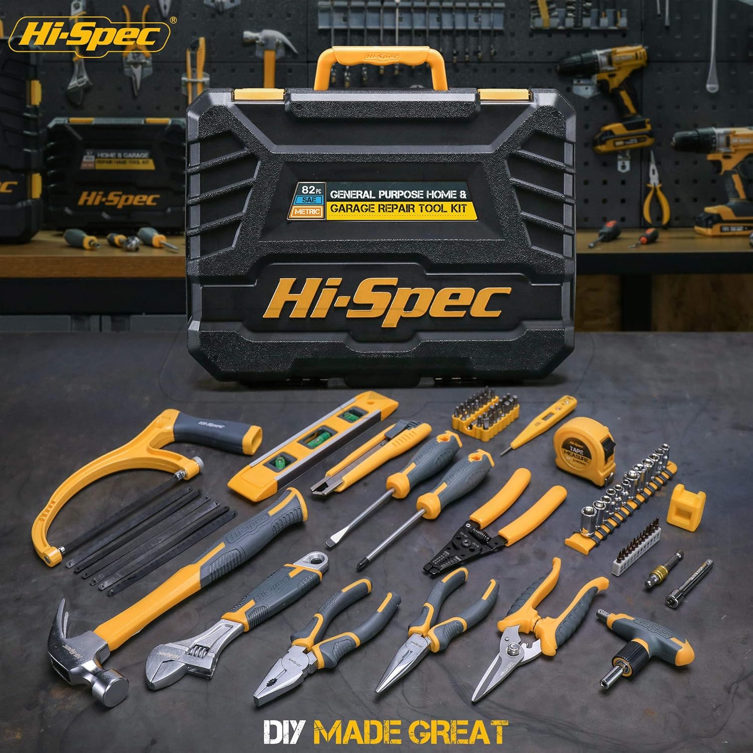 82 Piece Home & Garage Tool Kit Set with Storage Case B899