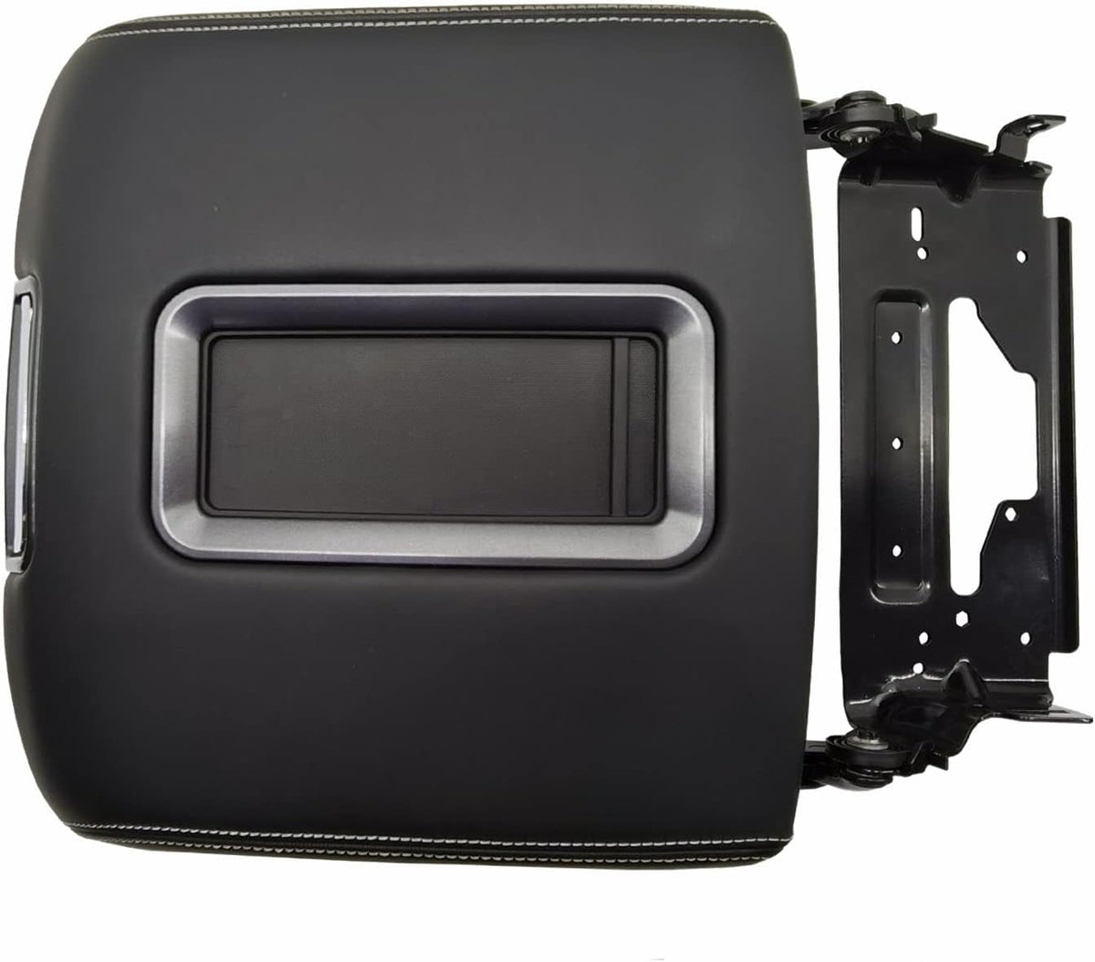 Center Console Armrest Lid with Steel Bracket Black Leather K390
