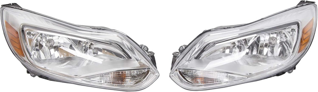 Chrome Housing Halogen Headlights for 2012-2014 Ford Focus L232