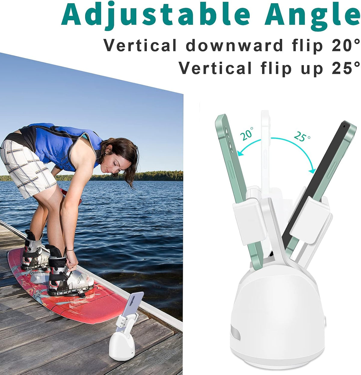 Smart Tracking Phone Holder with Selfie Light U546344