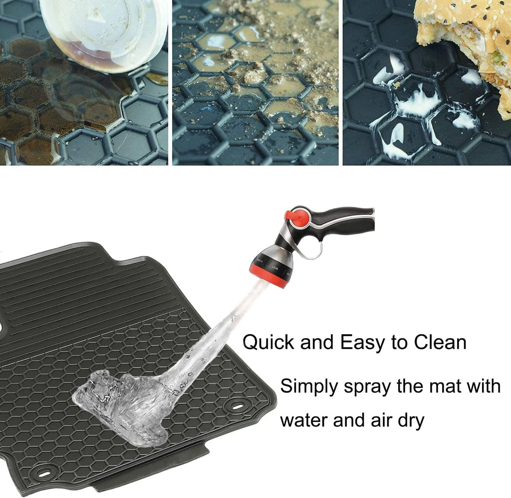 Rubber All Weather Floor Mats Set for Front and Rear Seat F54536
