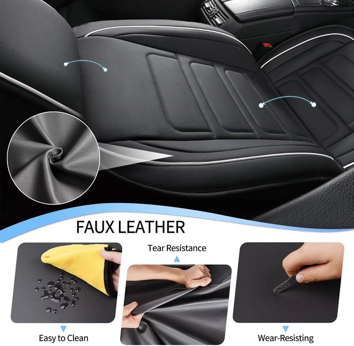 PU Leather Car Seat Cover Full Set for Split Back Seat N891729