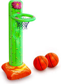Inflatable Cactus Basketball Set with 2 Balls, Height-Adjustable Basket 3ft – 5ft Q6650